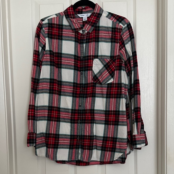 Old Navy Tops - Old Navy Red and White Plaid Button-Down Shirt